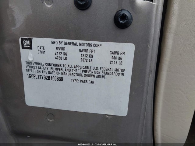 2002 CADILLAC ELDORADO 1G6EL12Y92B100839 Photo 8