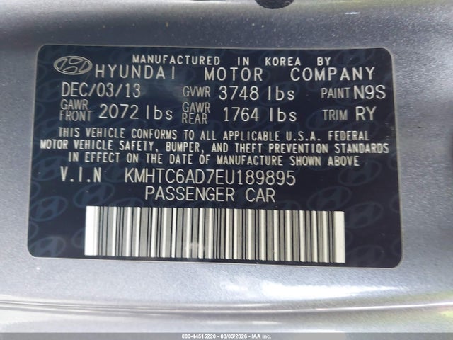 2014 HYUNDAI VELOSTER KMHTC6AD7EU189895 Photo 8