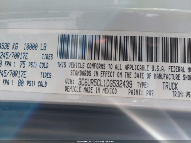 Продаж на аукціоні авто 2013 Ram 2500 Tradesman, vin: 3C6UR5CL1DG532439, номер лоту: 44515257