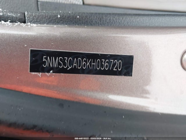 2019 Hyundai Santa Fe Sel Plus მანქანა იყიდება აუქციონზე, vin: 5NMS3CAD6KH036720, აუქციონის ნომერი: 44515322