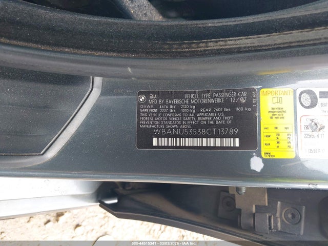 Продаж на аукціоні авто 2008 Bmw 528i, vin: WBANU53538CT13789, номер лоту: 44515341