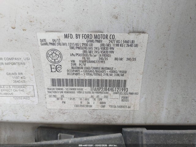 1FAHP2J84HG121993 Ford Taurus Limited