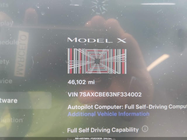 Aukcja sprzedaży 2022 Tesla Model X Plaid Tri Motor All-wheel Drive, vin: 7SAXCBE63NF334002, numer aukcji: 44515464