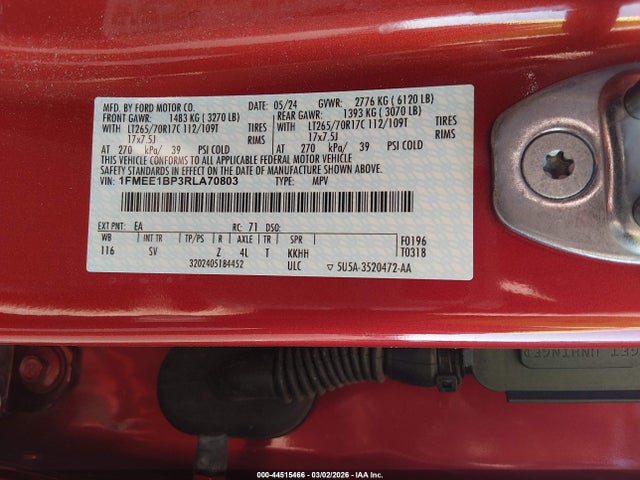 1FMEE1BP3RLA70803 Ford Bronco Black Diamond