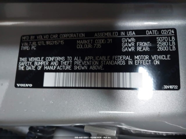 2024 VOLVO S60 7JRL12TL1RG315715 Photo 8