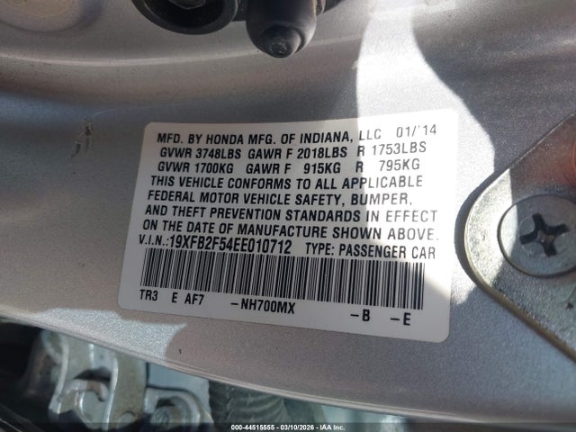 Honda Civic Lx 2014 19XFB2F54EE010712 Image 9
