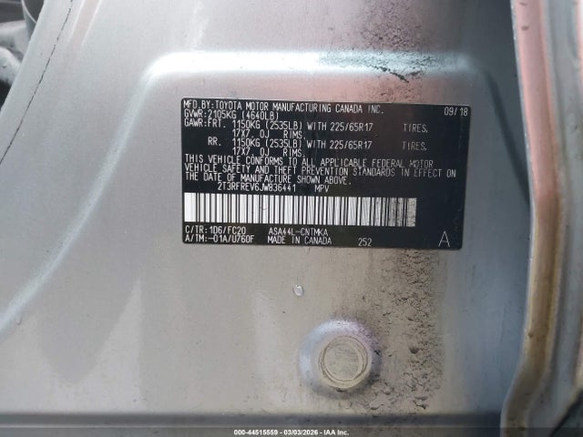 Toyota Rav4 Xle 2018 2T3RFREV6JW836441 Image 9