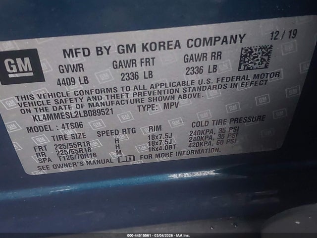 2020 BUICK ENCORE GX KL4MMESL2LB089521 Photo 8