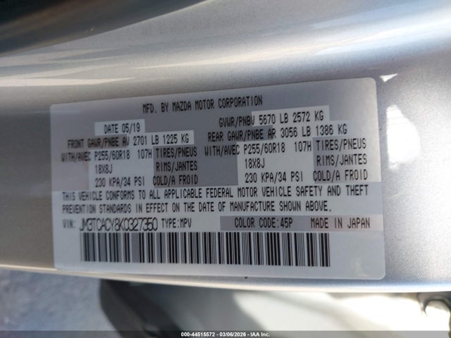 2019 MAZDA CX-9 JM3TCACY8K0327350 Photo 8