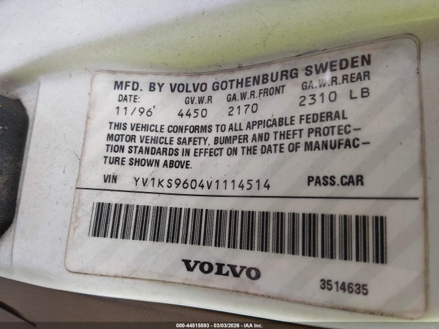 1997 VOLVO 960 YV1KS9604V1114514 Photo 8