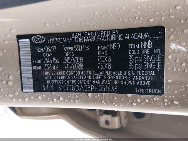 2023 HYUNDAI SANTA CRUZ 5NTJBDAE8PH051633 Photo 8