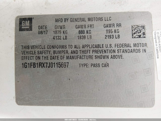 2018 CHEVROLET CAMARO 1G1FB1RX7J0115697 Photo 8