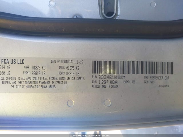 2020 DODGE CHARGER 2C3CDXHG2LH109124 Photo 8