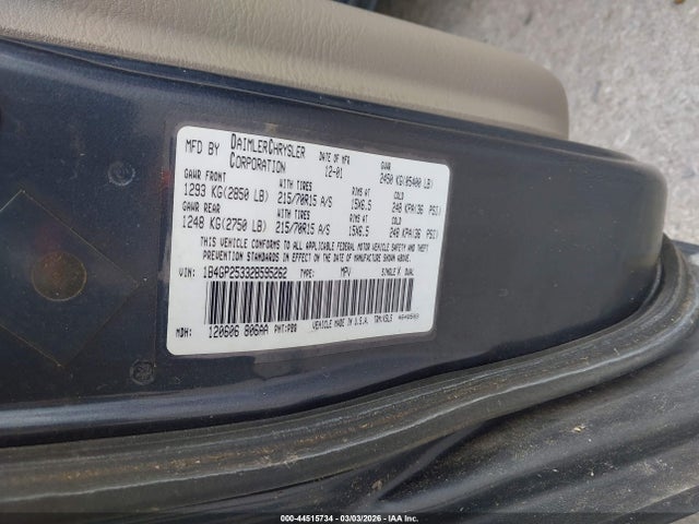Продаж на аукціоні авто 2002 Dodge Caravan Se, vin: 1B4GP25332B595262, номер лоту: 44515734