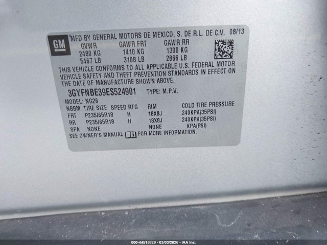 2014 CADILLAC SRX 3GYFNBE39ES524901 Photo 8