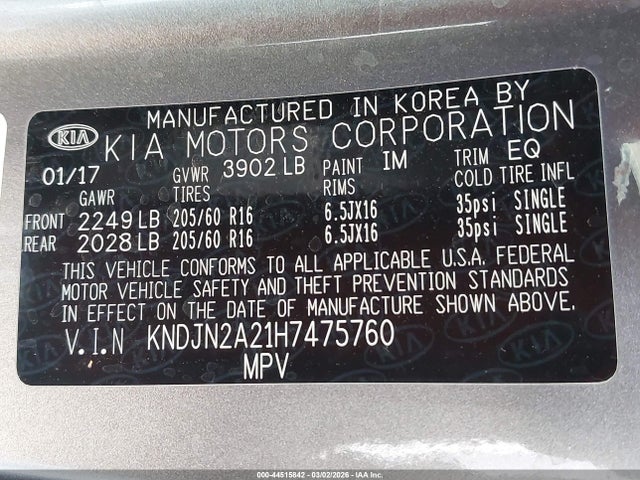 KIA Soul 2017 KNDJN2A21H7475760 Image 9