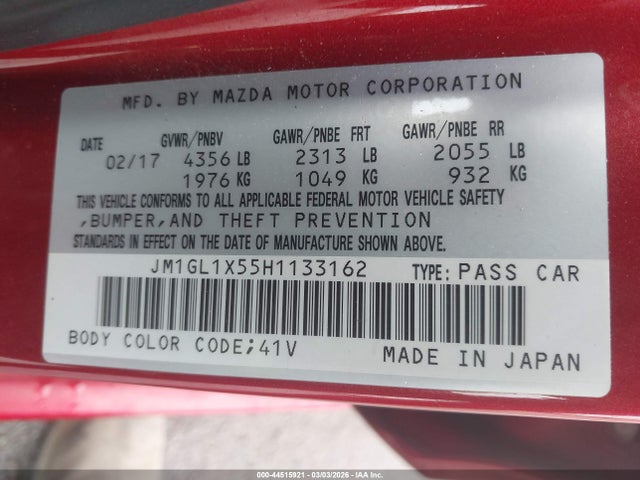 2017 MAZDA MAZDA6 JM1GL1X55H1133162 Photo 8