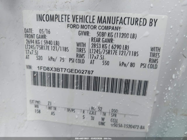 Ford F-350 Xl 2016 1FD8X3BT7GED02787 Image 9