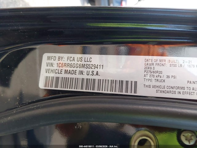 2021 RAM 1500 CLASSIC 1C6RR6GG6MS529411 Photo 8