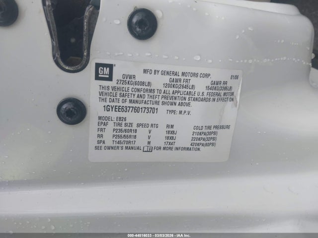 Продаж на аукціоні авто 2006 Cadillac Srx V6, vin: 1GYEE637760173701, номер лоту: 44516033