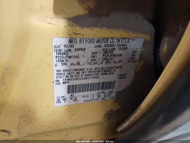 2003 FORD ESCAPE 1FMYU92163KC73983 Photo 8