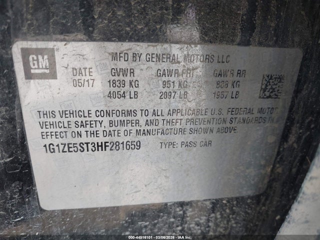 Chevrolet MALIBU 1LT 2017 1G1ZE5ST3HF281659 Image 9