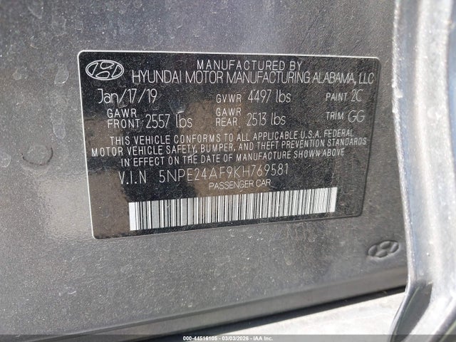 Hyundai SONATA SE 2019 5NPE24AF9KH769581 Image 9