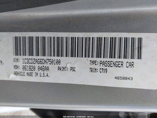 Aukcja sprzedaży 2013 Dodge Avenger Se V6, vin: 1C3CDZAG6DN750100, numer aukcji: 44516106