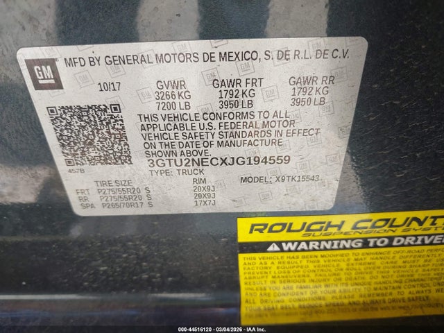 3GTU2NECXJG194559 GMC Sierra 1500 Slt