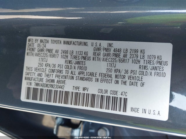 Aukcja sprzedaży 2024 Mazda Cx-50 2.5 S Premium, vin: 7MMVABDM2RN230442, numer aukcji: 44516200