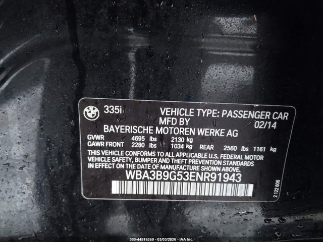 2014 BMW 335I WBA3B9G53ENR91943 Photo 8