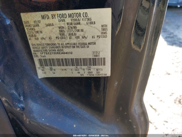Продаж на аукціоні авто 2008 Ford F-250, vin: 1FTSX21508EA64032, номер лоту: 44516291