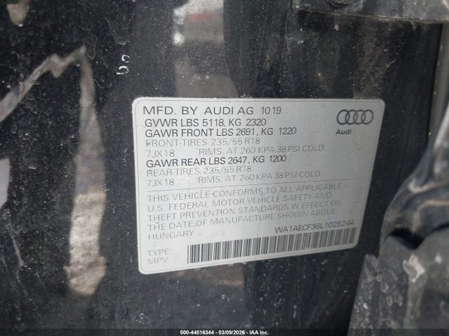 WA1AECF36L1025244 Audi Q3 Premium 45 Tfsi Quattro Tiptronic