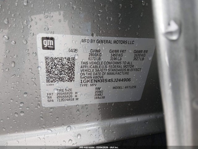 Auction sale of the 2025 Gmc Acadia Fwd Elevation, vin: 1GKENKRS4SJ244906, lot number: 44516384