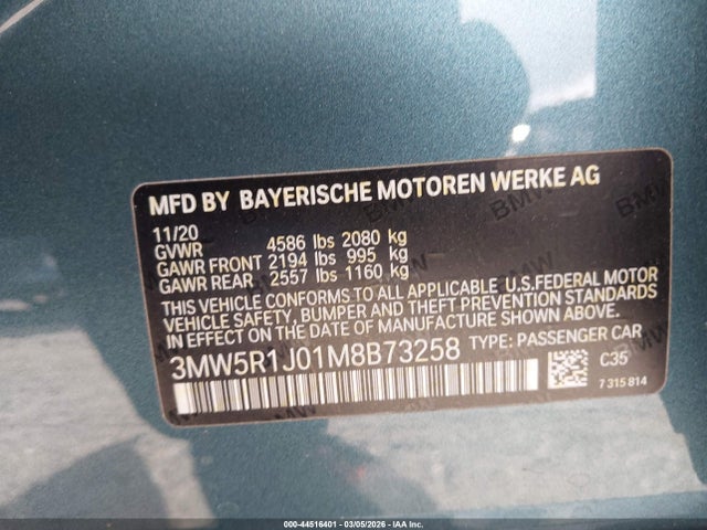 2021 BMW 330I 3MW5R1J01M8B73258 Photo 8