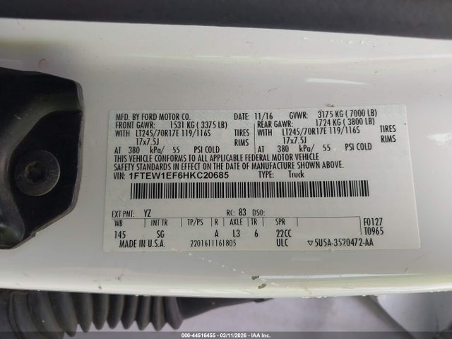 2017 FORD F-150 1FTEW1EF6HKC20685 Photo 8