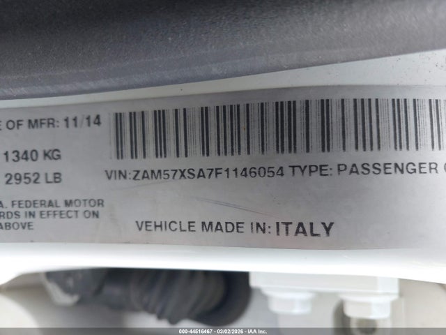 ZAM57XSA7F1146054 Maserati Ghibli