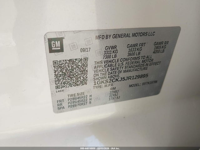 1GKS2CKJ5JR129895 GMC YUKON DENALI