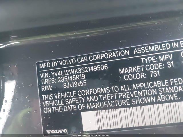 2025 VOLVO V60 CROSS COUNTRY YV4L12WK3S2149506 Photo 8