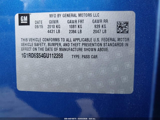 Chevrolet Volt Premier 2016 1G1RD6S54GU112268 Image 9