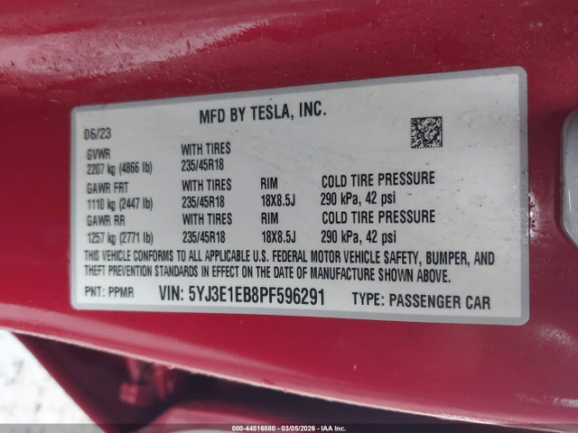 2023 TESLA MODEL 3 5YJ3E1EB8PF596291 Photo 8