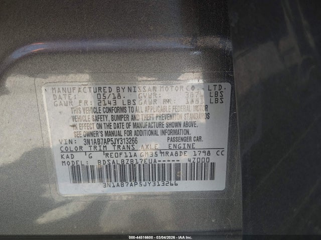 3N1AB7AP5JY313266 Nissan SENTRA S