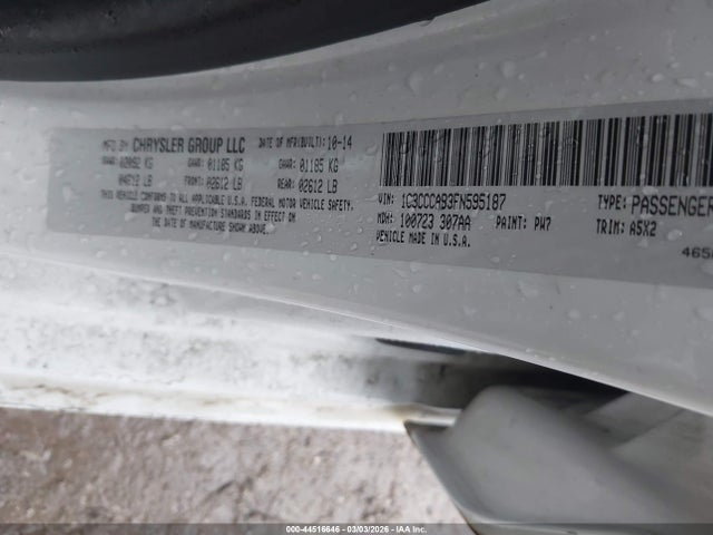 Продажа на аукционе авто 2015 Chrysler 200 Limited, vin: 1C3CCCAB3FN595187, номер лота: 44516646