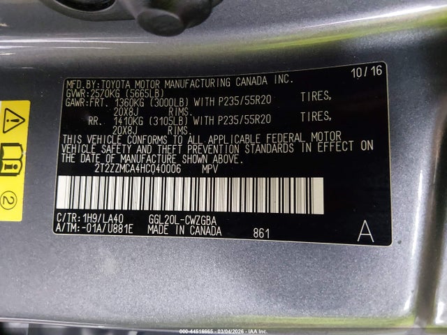 Продаж на аукціоні авто 2017 Lexus Rx 350, vin: 2T2ZZMCA4HC040006, номер лоту: 44516665