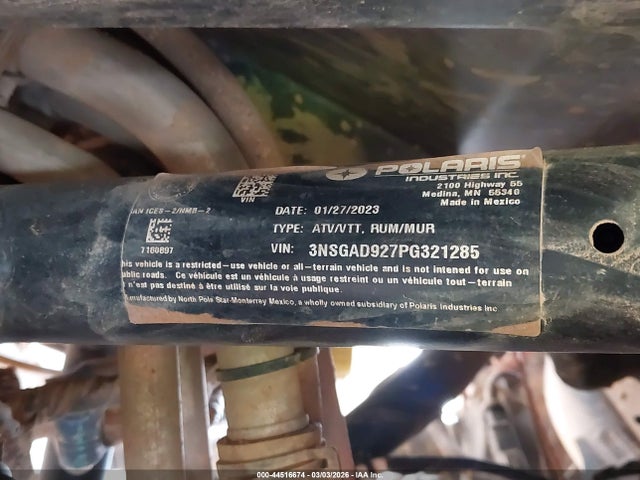 2023 POLARIS RZR 3NSGAD927PG321285 Photo 9