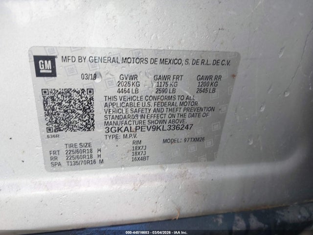 3GKALPEV9KL336247 GMC Terrain Slt