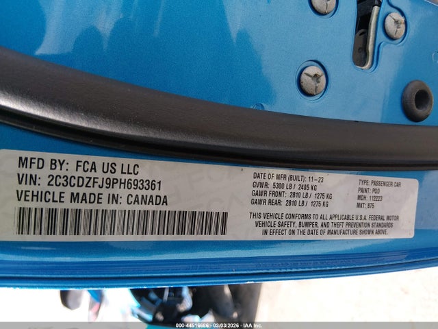 2023 DODGE CHALLENGER 2C3CDZFJ9PH693361 Photo 8