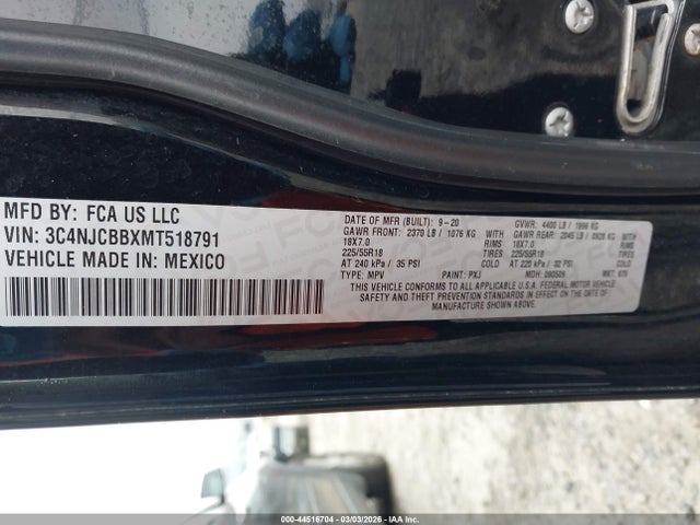 Jeep Compass Altitude Fwd 2021 3C4NJCBBXMT518791 Image 9