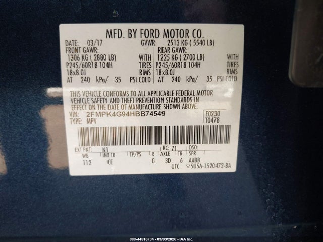 2017 FORD EDGE 2FMPK4G94HBB74549 Photo 8