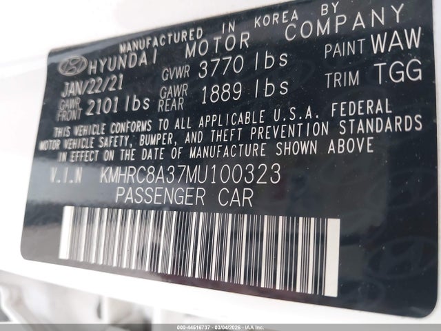 2021 HYUNDAI VENUE KMHRC8A37MU100323 Photo 8